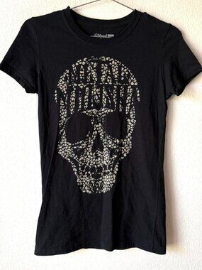 Metal Mulisha Women's Medium Black Skull Tee Shirt Top